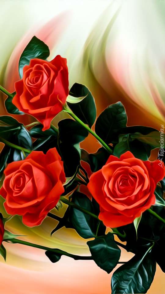 obrazek- czerwone róże puzzle online