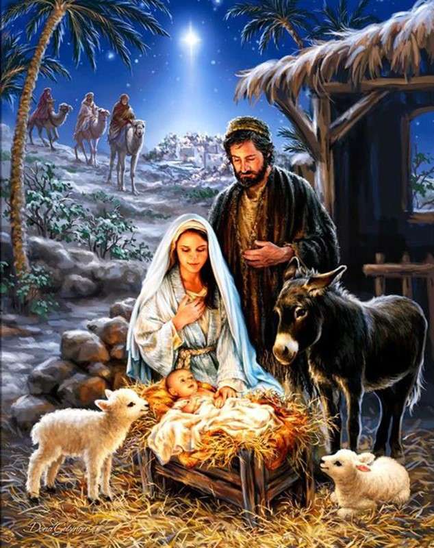 Målning av Jesu födelse pussel