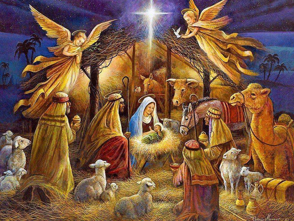 Målning av Jesu födelse pussel