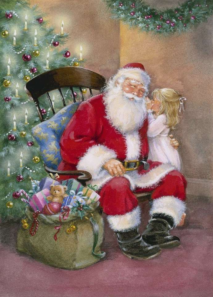 Malowanie Bożego Narodzenia Świętego Mikołaja puzzle online