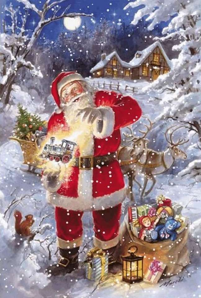 Malowanie Bożego Narodzenia Świętego Mikołaja puzzle online