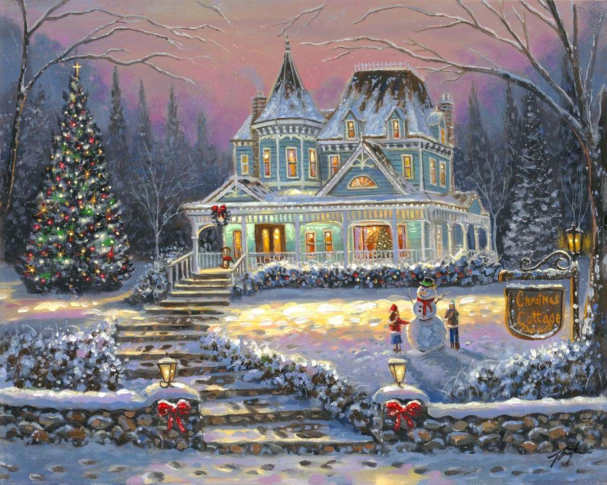 Malowanie świątecznego domu puzzle online
