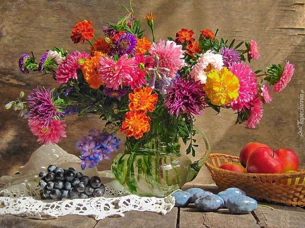 bukiet z jesiennych kwiatów puzzle online