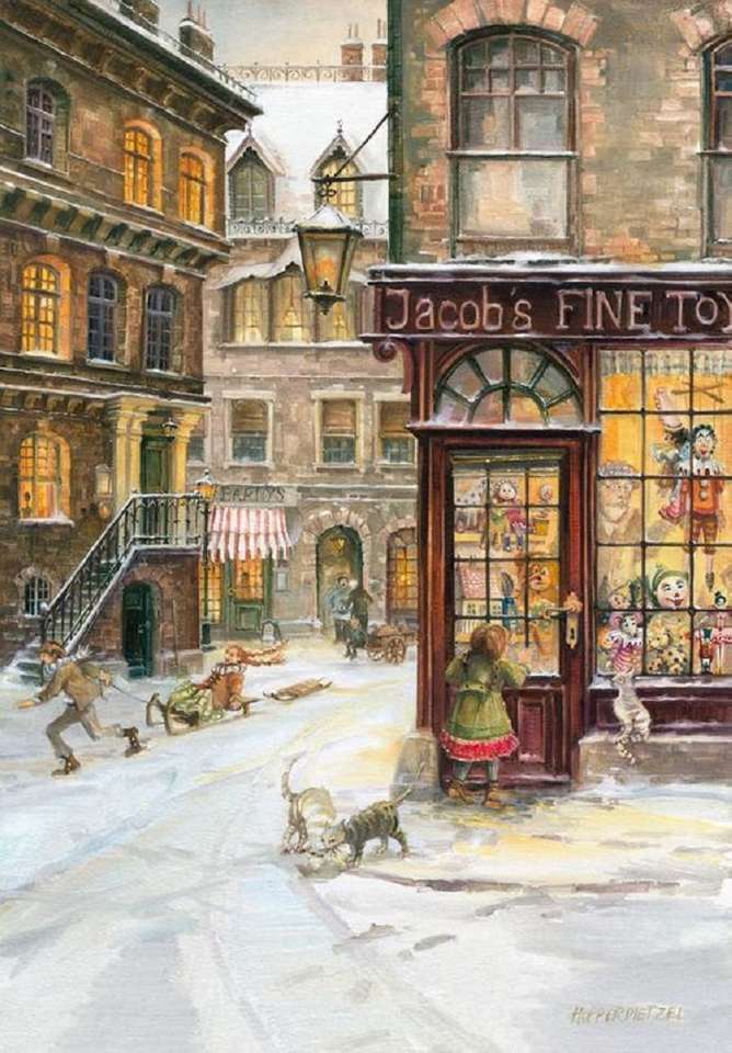 W Boże Narodzenie sklep z zabawkami puzzle online