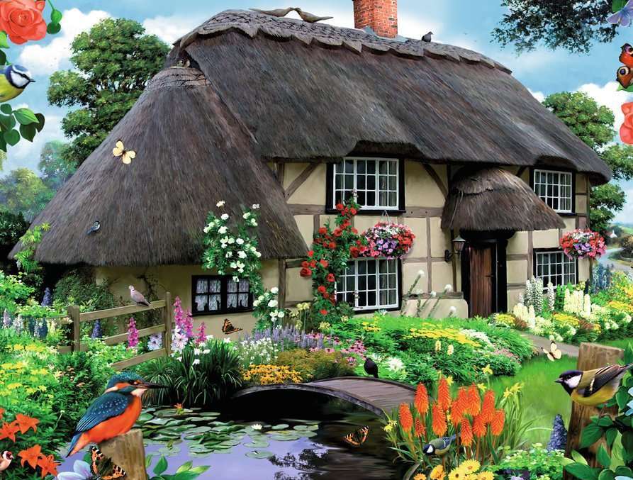 Malowanie domu na wsi puzzle online