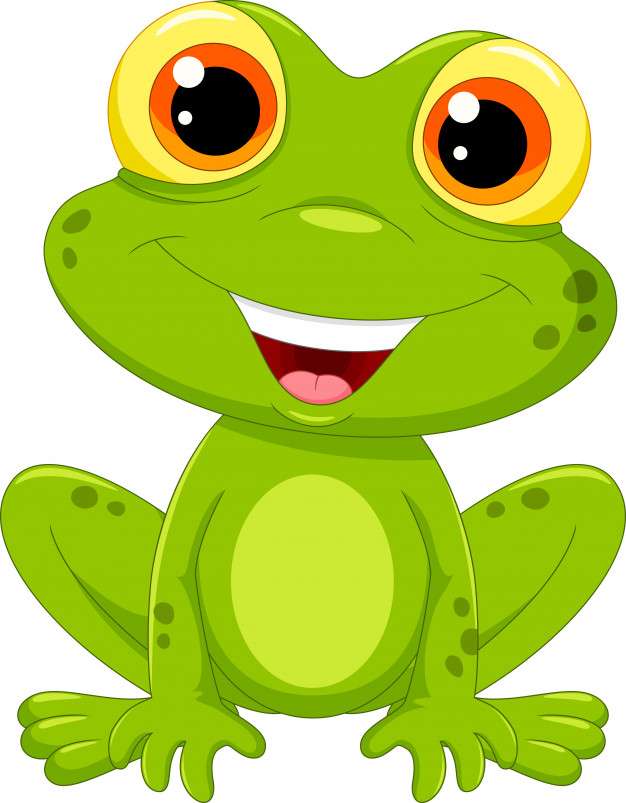wesoła i zielona żabka puzzle online