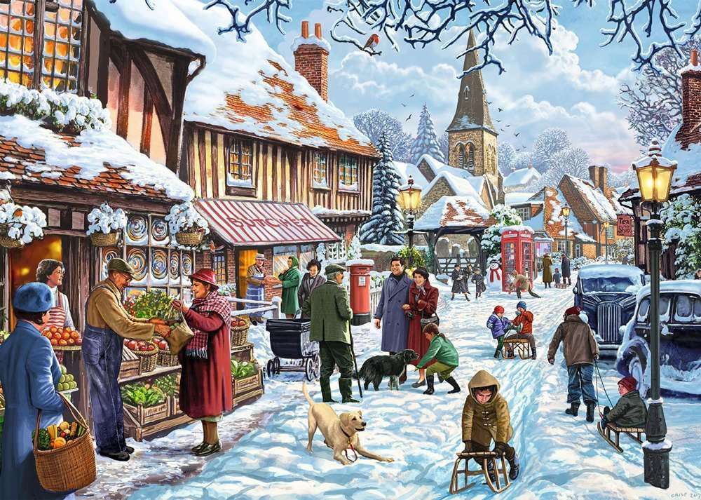 winter time in the town in the past jigsaw puzzle