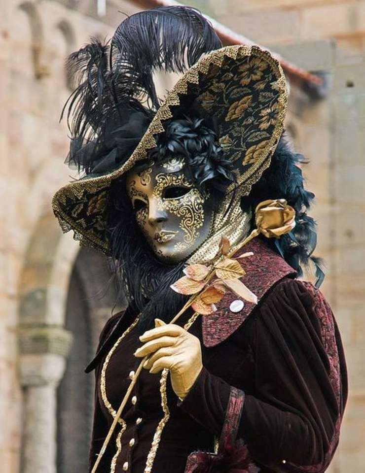 Máscaras e fantasias venezianas quebra-cabeça