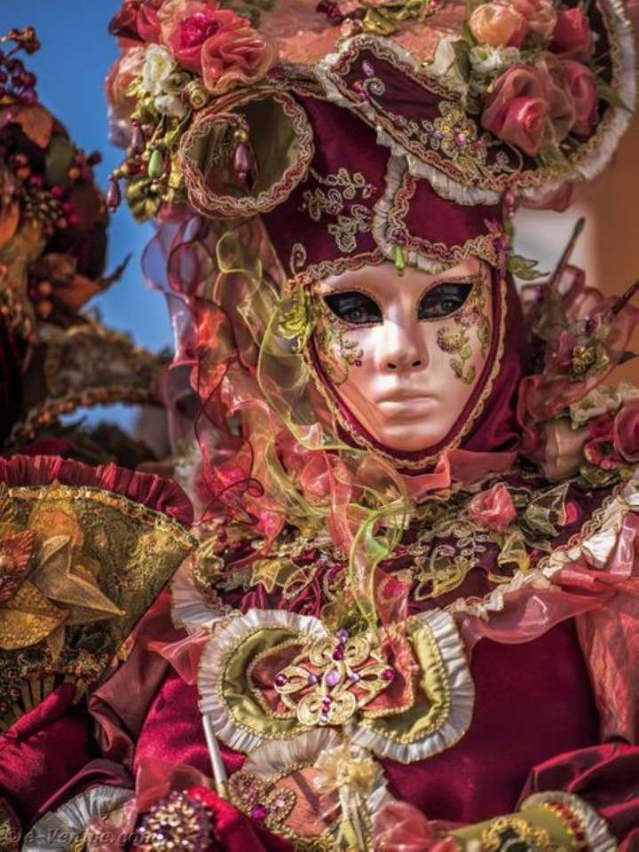 Máscaras e fantasias venezianas quebra-cabeça