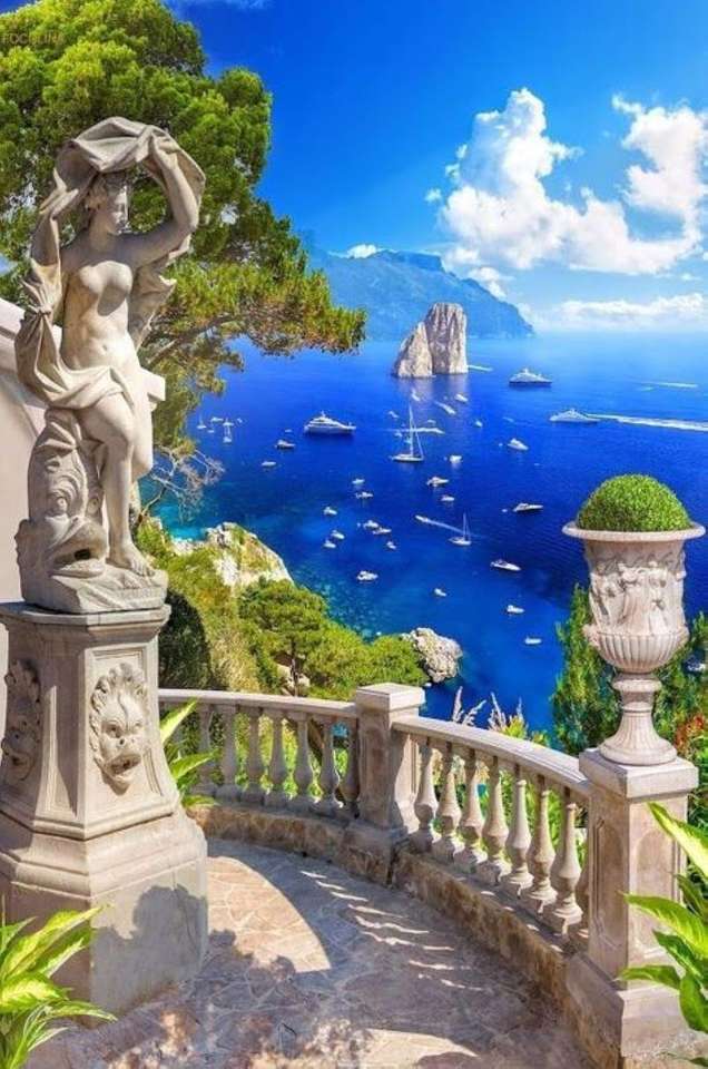 Widok na morze z tarasu na Capri puzzle online