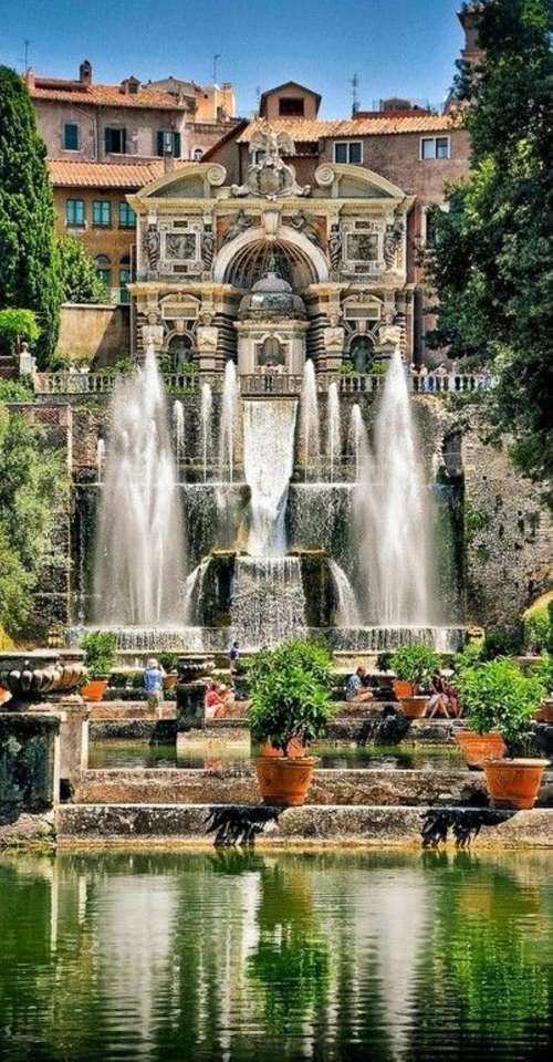 Willa z parkiem i fontannami wodnymi Włochy puzzle online