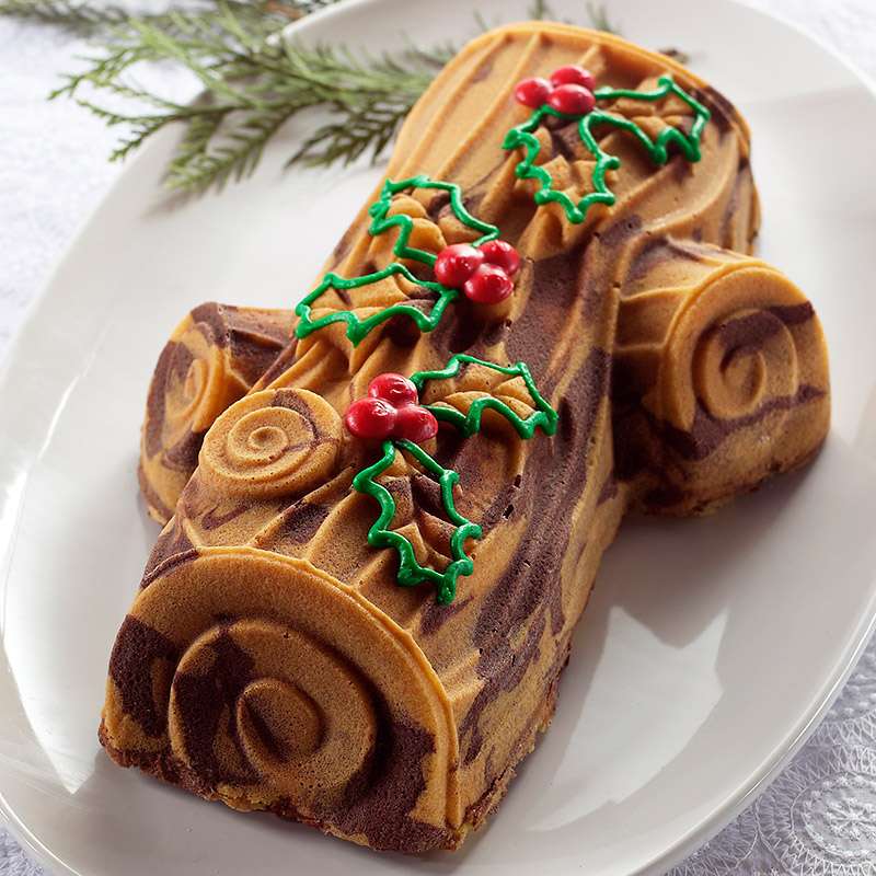 świąteczne ciasto - konar drzewa puzzle online