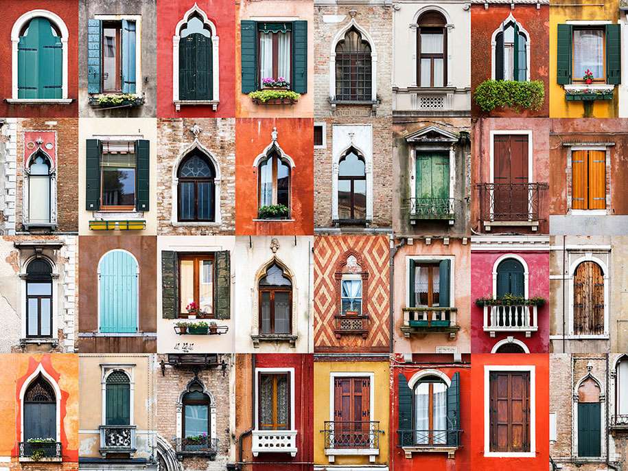 Kolaż okienny Wenecja puzzle online