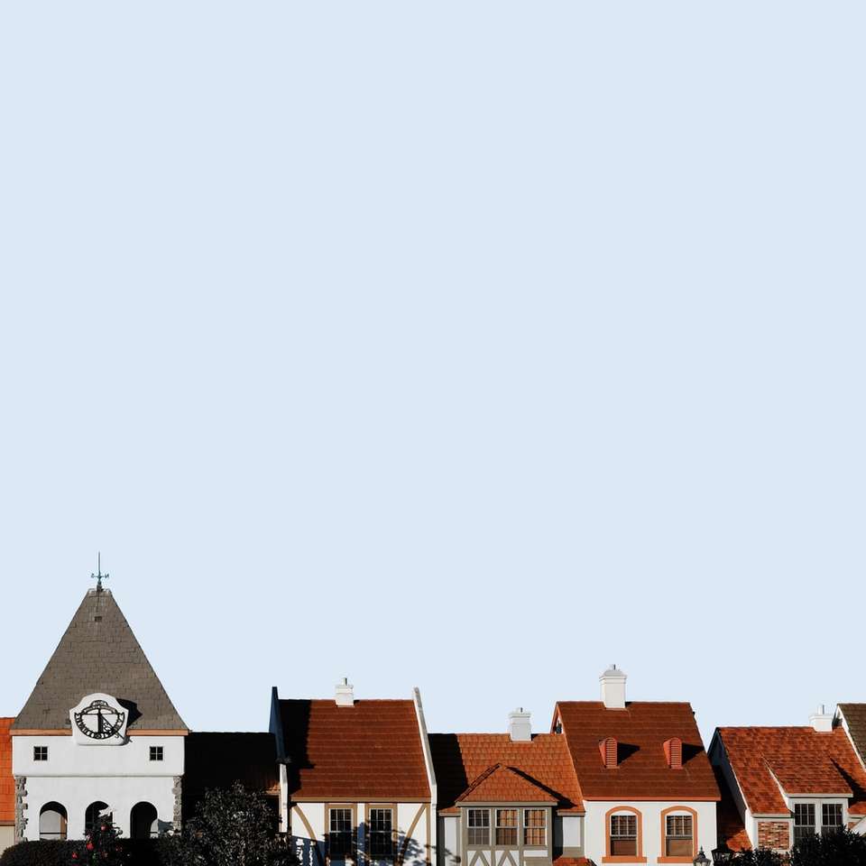 brązowo-biała mała wioska puzzle online