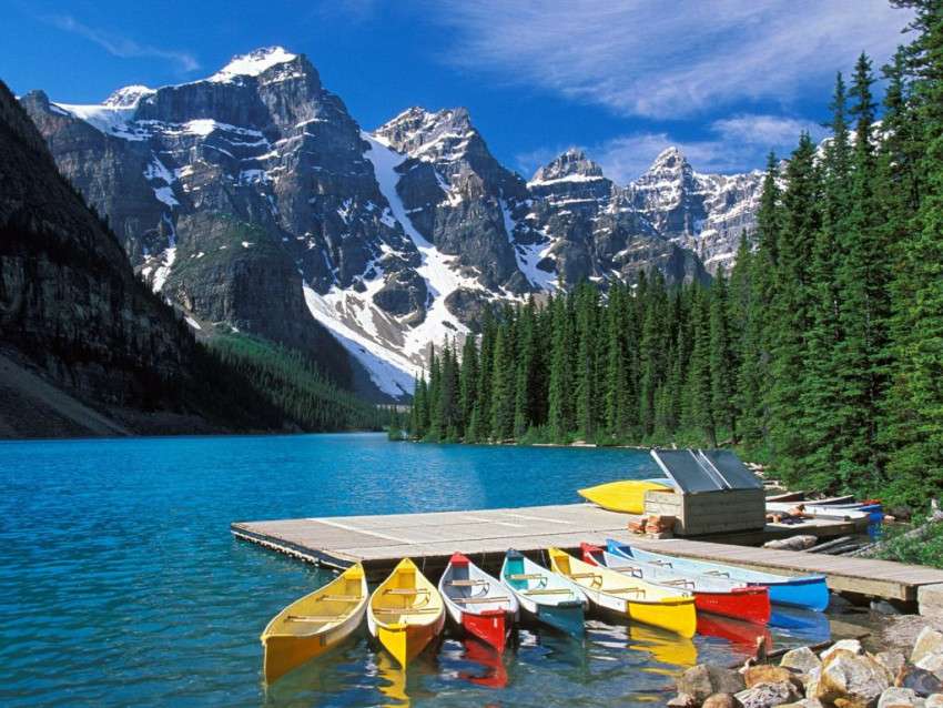łódki na jeziorze puzzle online