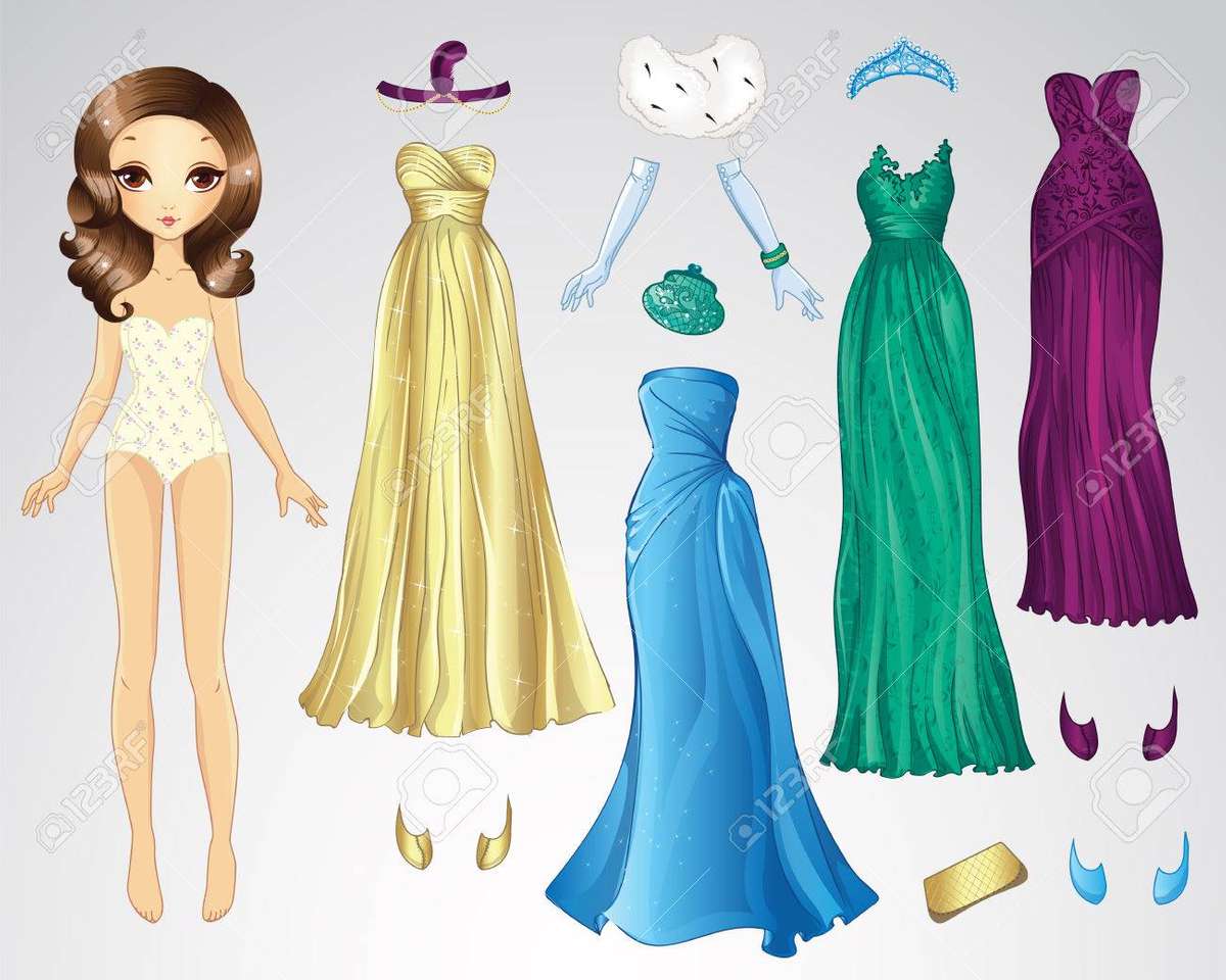 lalka z sukienkami puzzle online