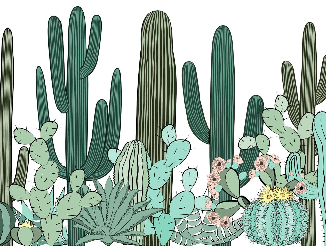 układanka kaktusów puzzle online