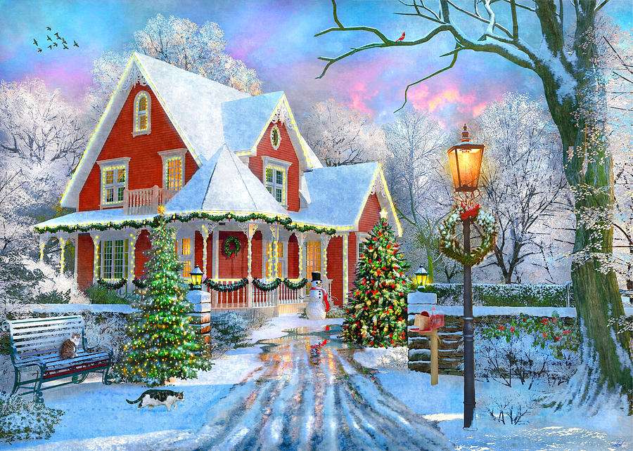 dom w okresie świątecznym puzzle online