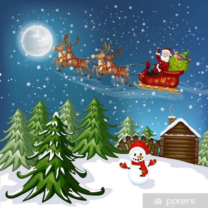 Święty Mikołaj jest w drodze puzzle online