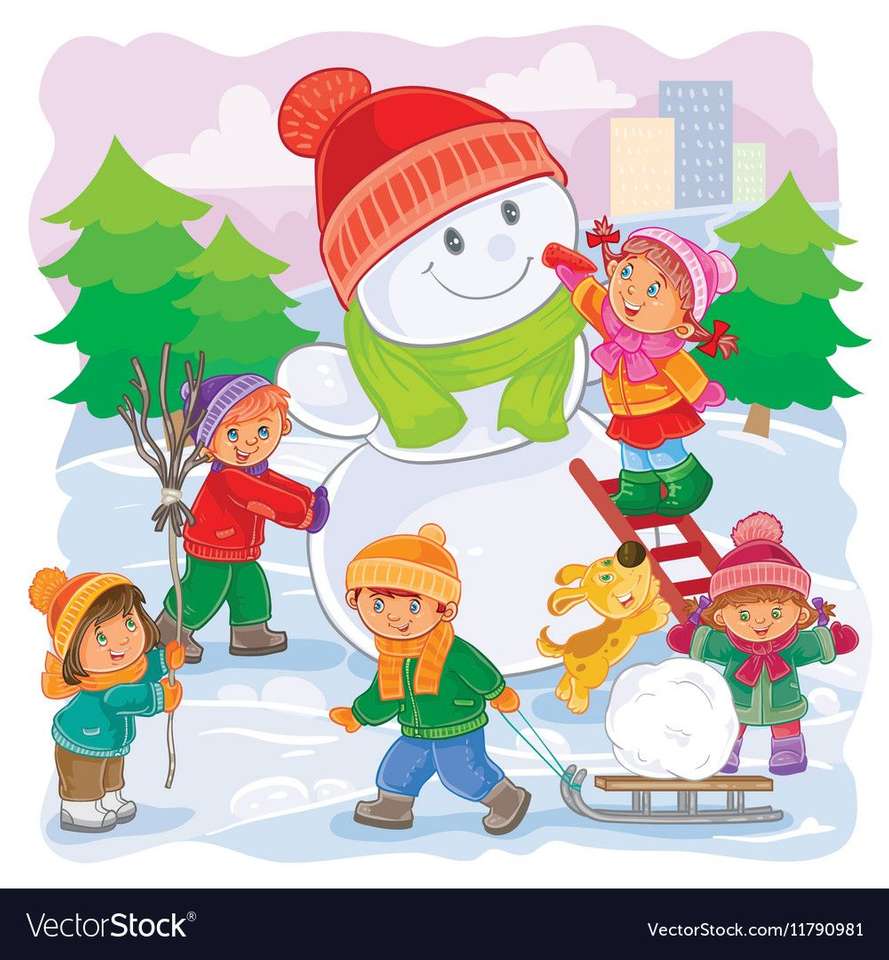 Baba zimowe gry dla dzieci zima puzzle online