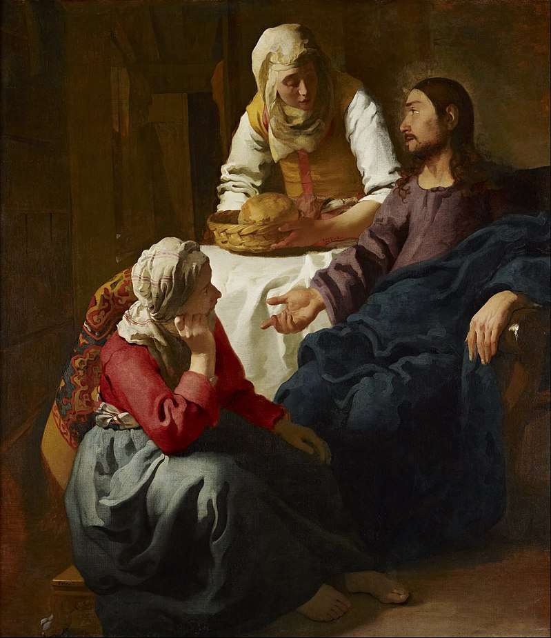 Chrystus w domu Marii i Marty (obraz Jana Vermeera puzzle online