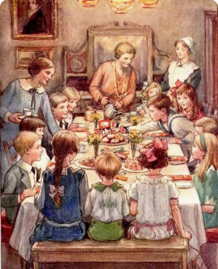 Vánoční večeře pro hodně dětí kirakós játék