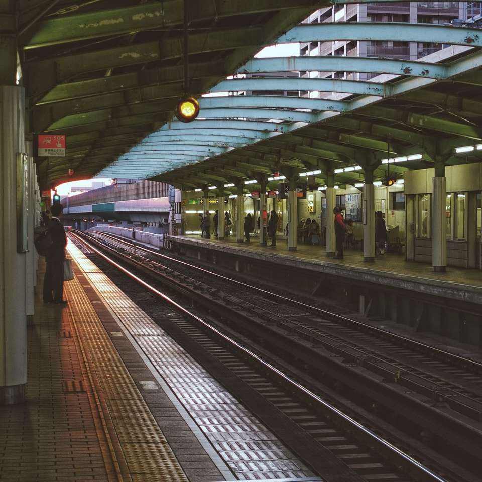 駅の白と黒の電車 ジグソーパズル