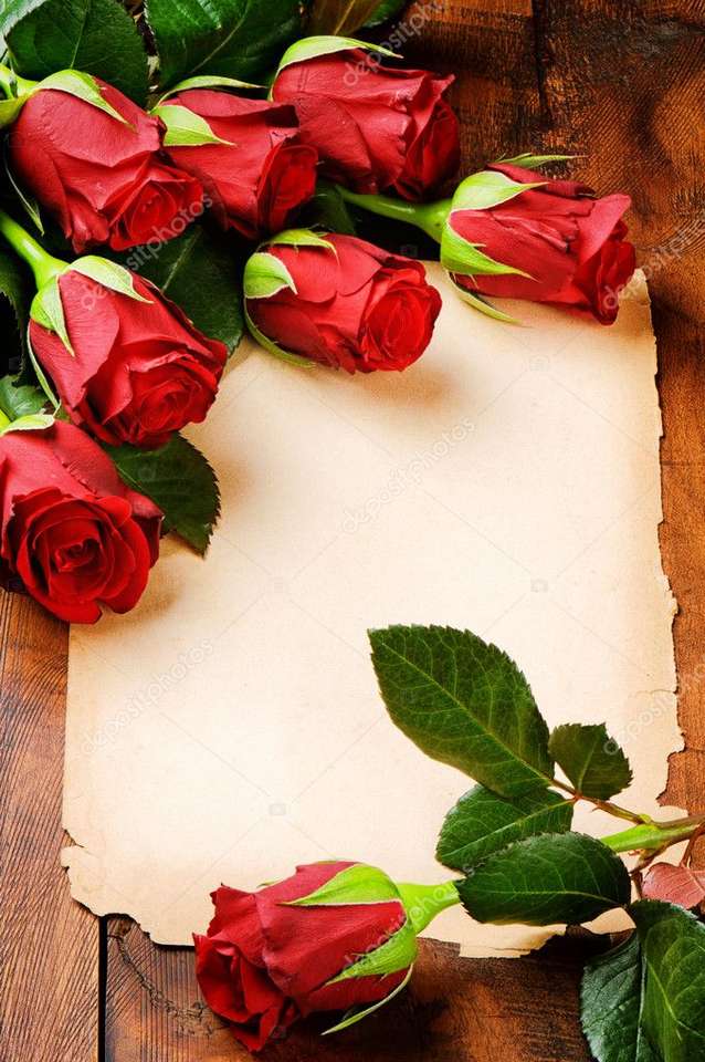 czerwone róże puzzle online