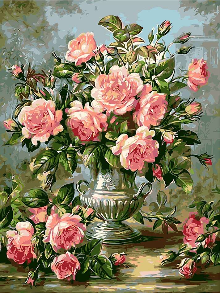 obraz- malowane róże puzzle online