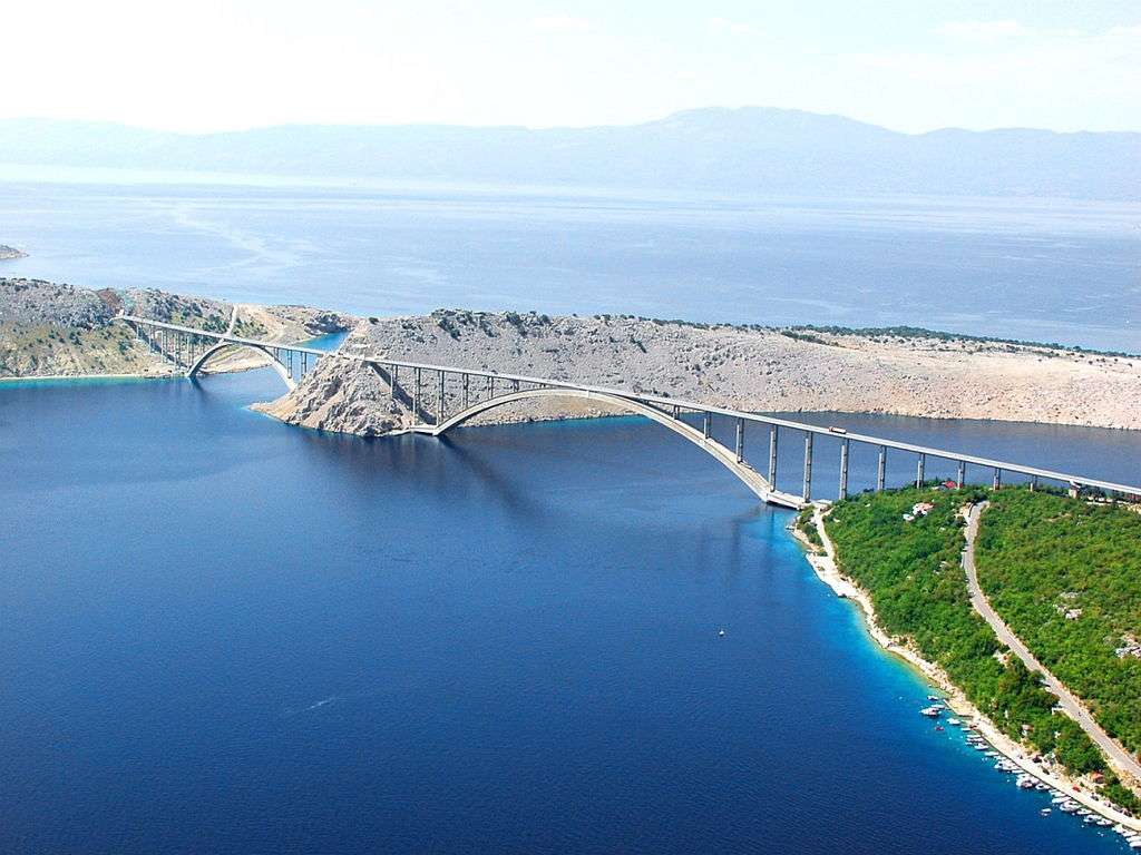 Mosty między wyspami Krk w Chorwacji puzzle online
