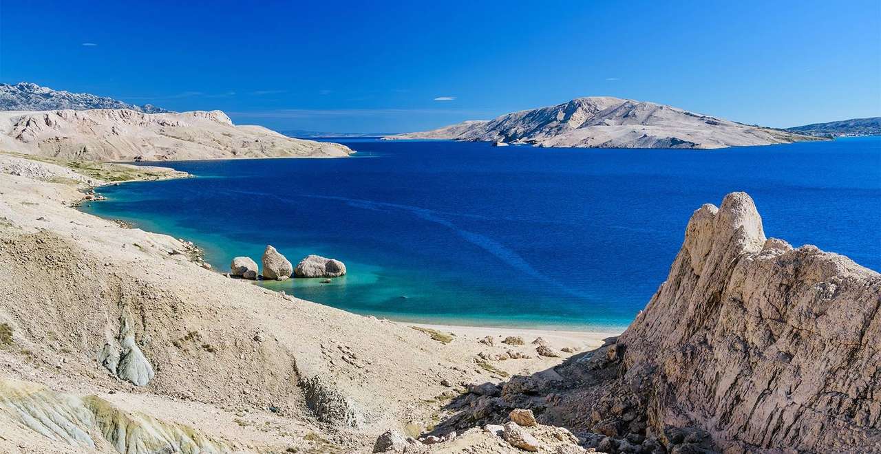 Wybrzeże wyspy Pag w Chorwacji puzzle online