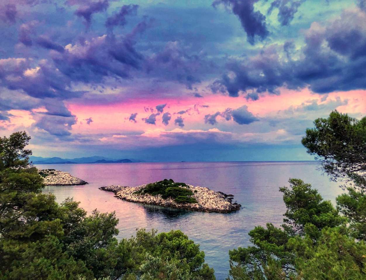 Krajobraz wyspy Mljet w Chorwacji puzzle online