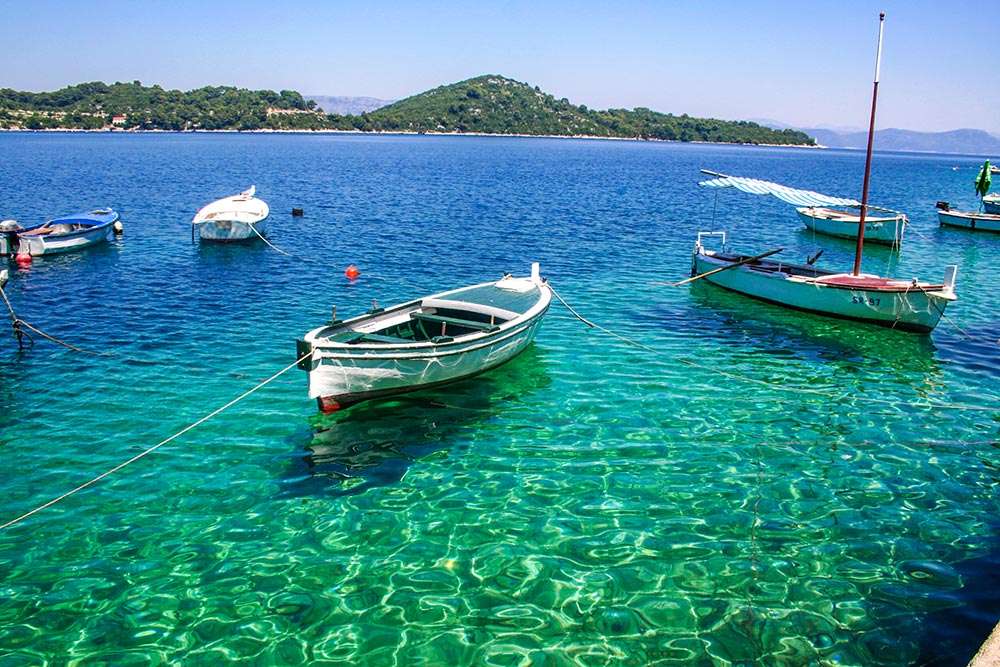Wyspa Mljet łodzie w Chorwacji puzzle online