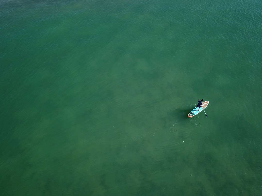 osoba surfująca po zielonym morzu w ciągu dnia puzzle online