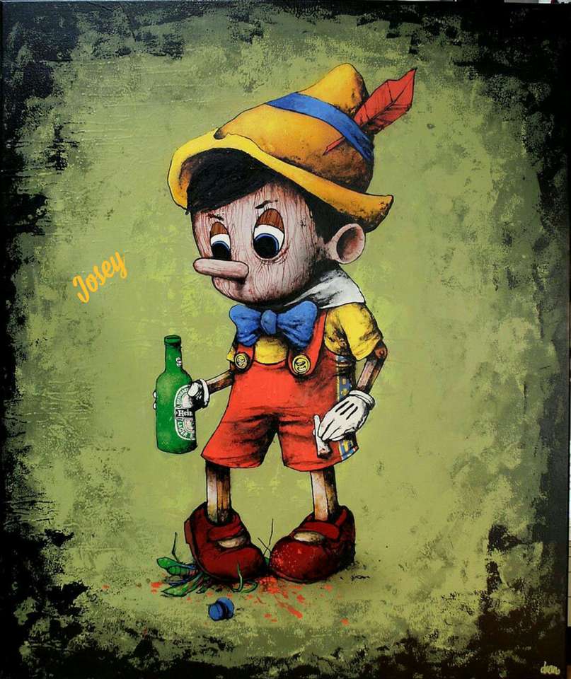 Pinokio z butelką puzzle online