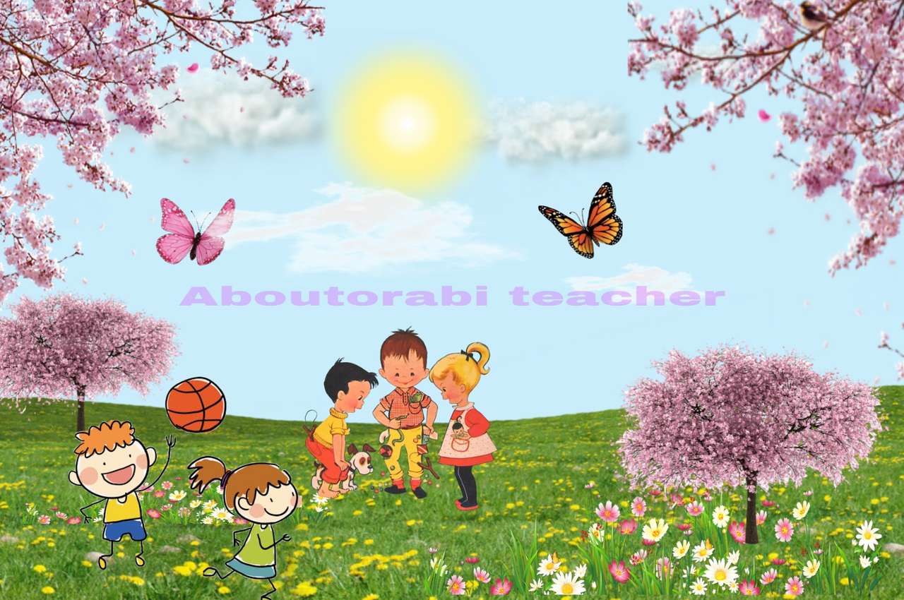 Nauczyciel oorabi uczący się kwitnienia wiosennych drzew puzzle online