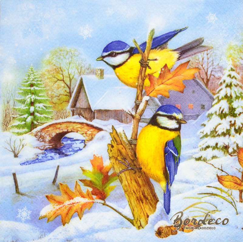 ptaszki zimą puzzle online