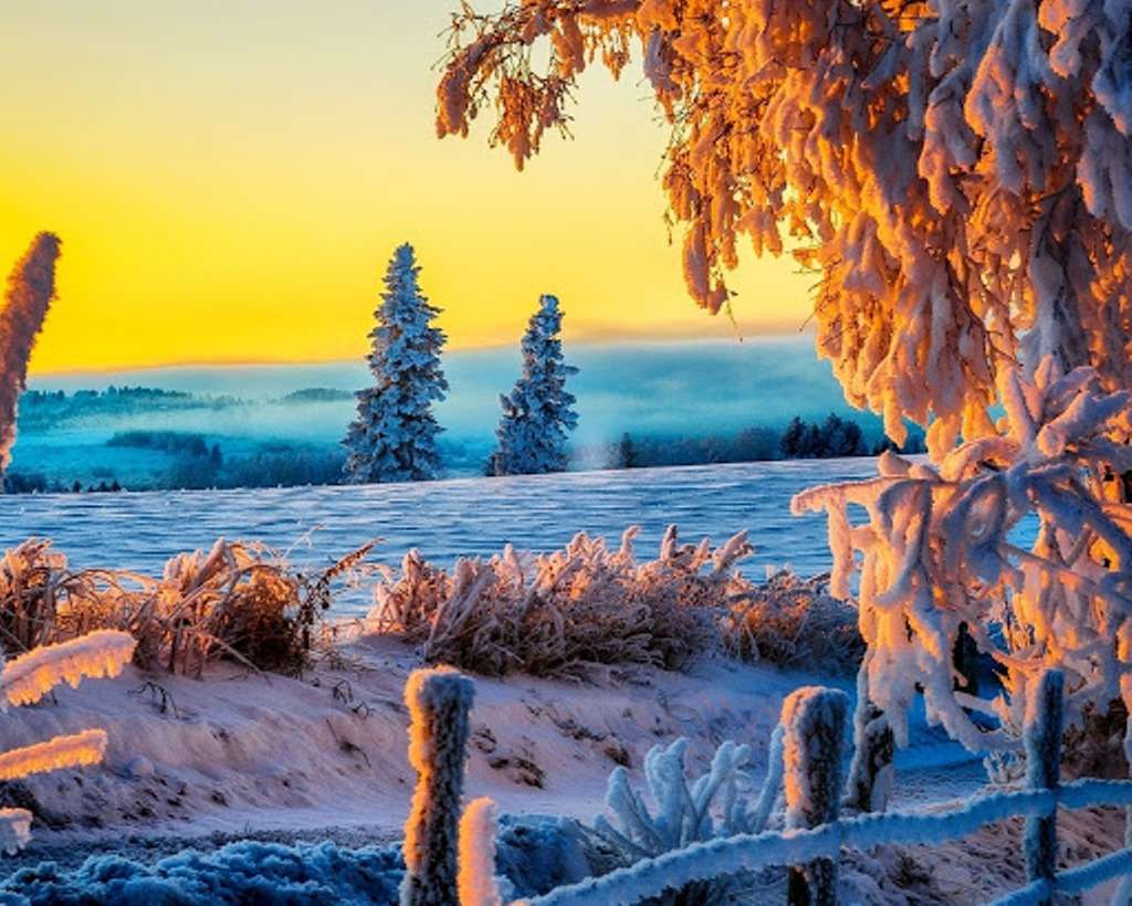 zimowy krajobraz puzzle online