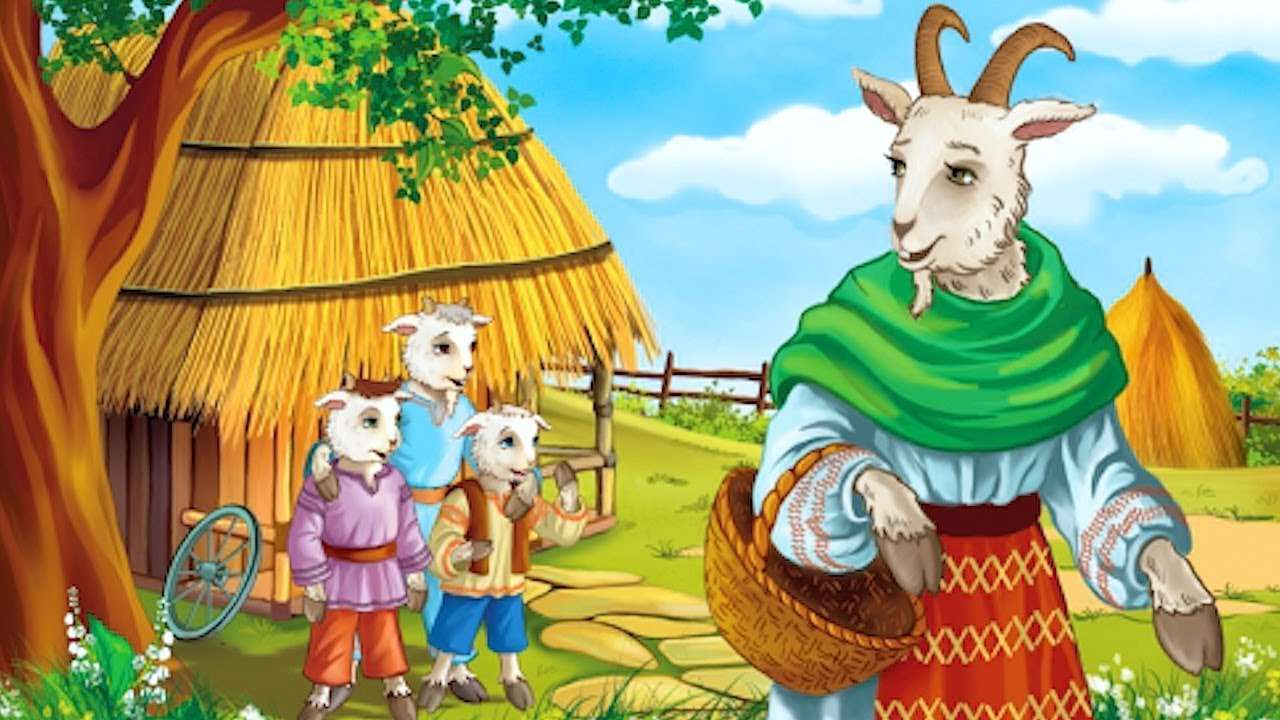 Koza z trójką dzieci puzzle online