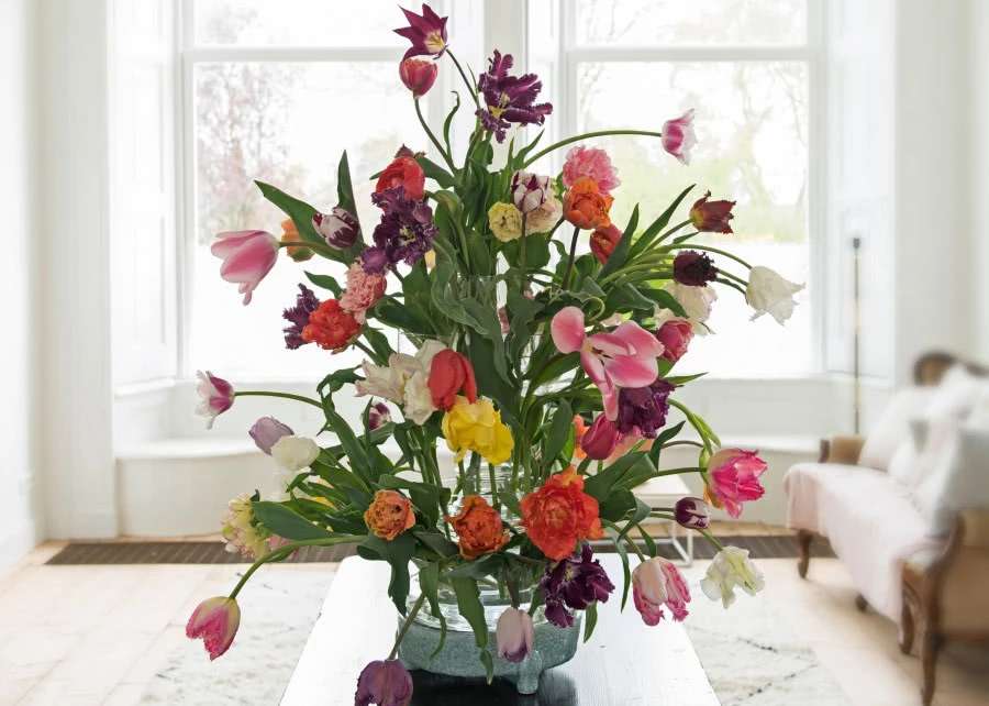 kolorowe tulipany puzzle online