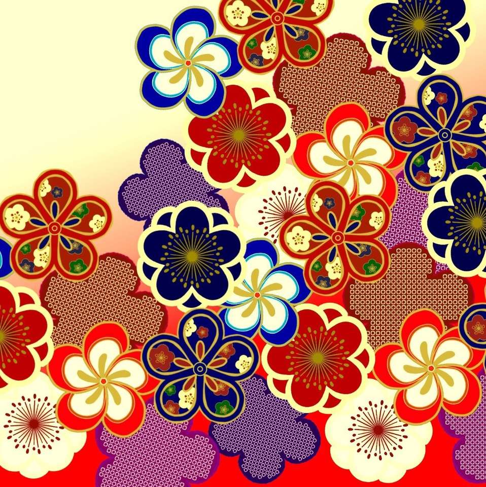 Wzór kimono puzzle online