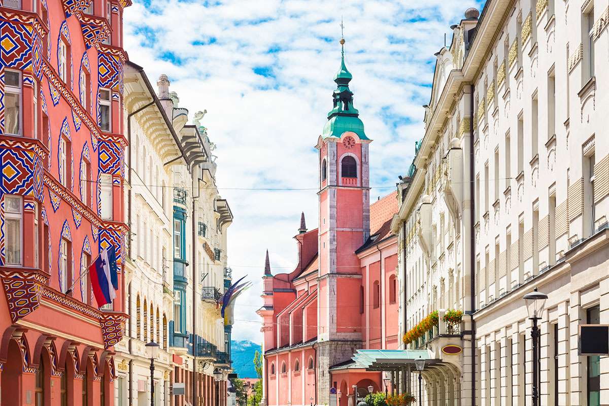 Stare miasto w Lublanie w Słowenii puzzle online