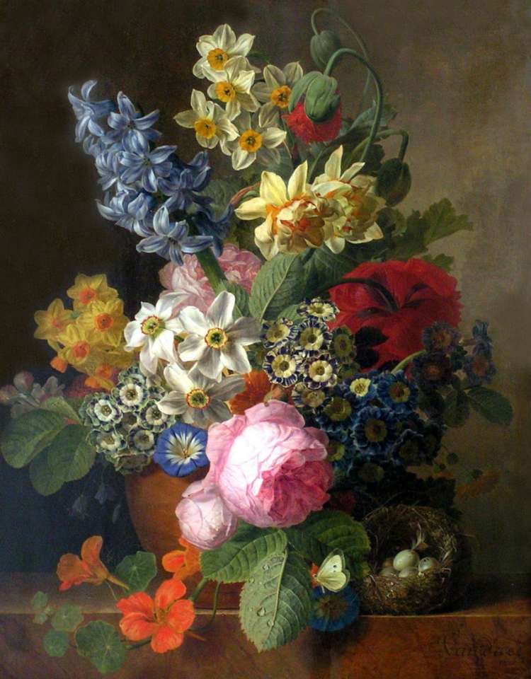 Malowanie wazonu na kwiaty kolorowe kwiaty puzzle online