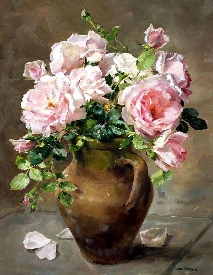 Gemälde Vase mit Rosen Puzzle