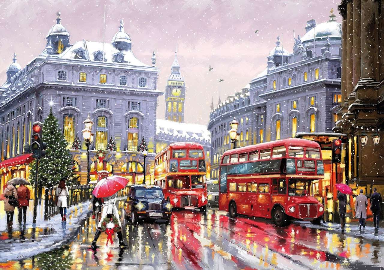 Londyn w śniegu puzzle online