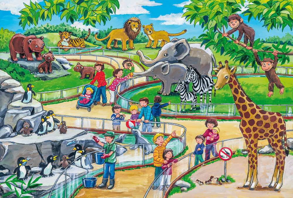 dzieci w zoo puzzle online