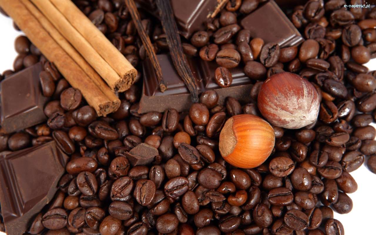 kawa, orzechy, czekolada puzzle online