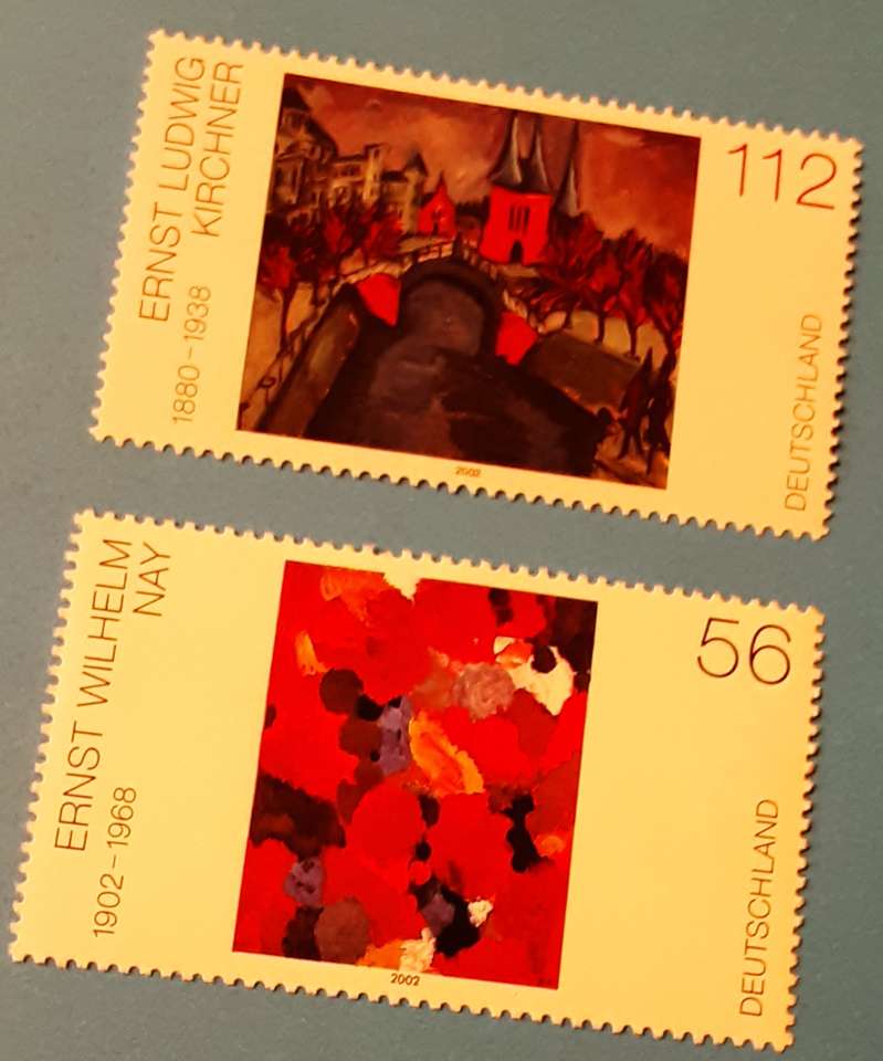 Dwa niemieckie znaczki pocztowe puzzle online