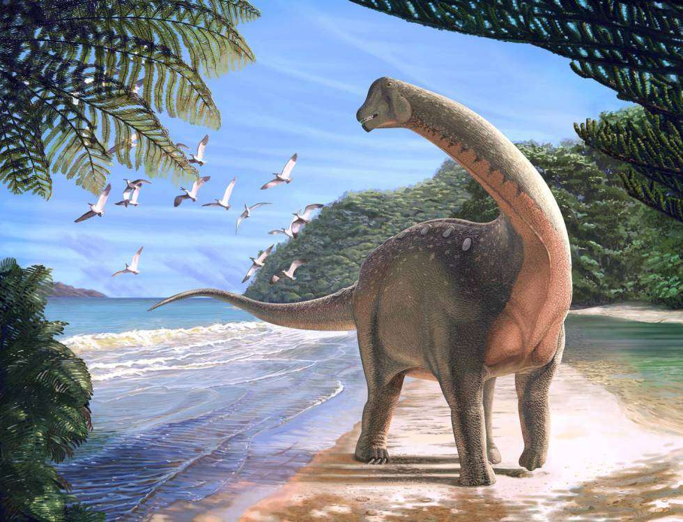 Dinozaur w krajobrazie puzzle online