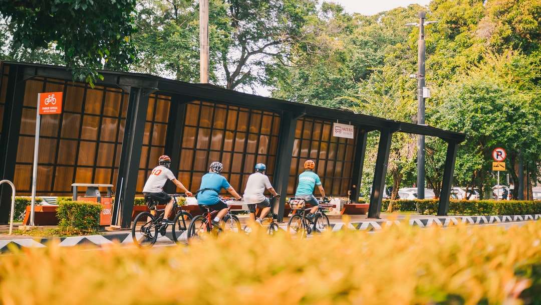 ludzie jeżdżący na rowerach po drogach w ciągu dnia puzzle online